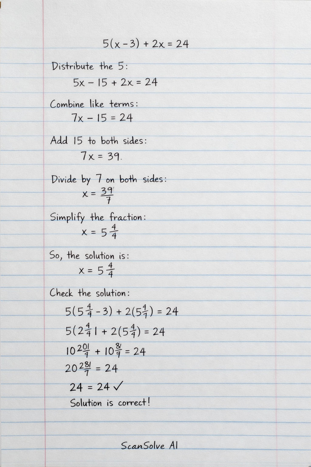 Handwritten step-by-step solution preview