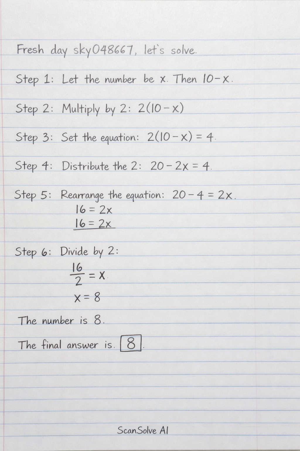 Handwritten step-by-step solution preview