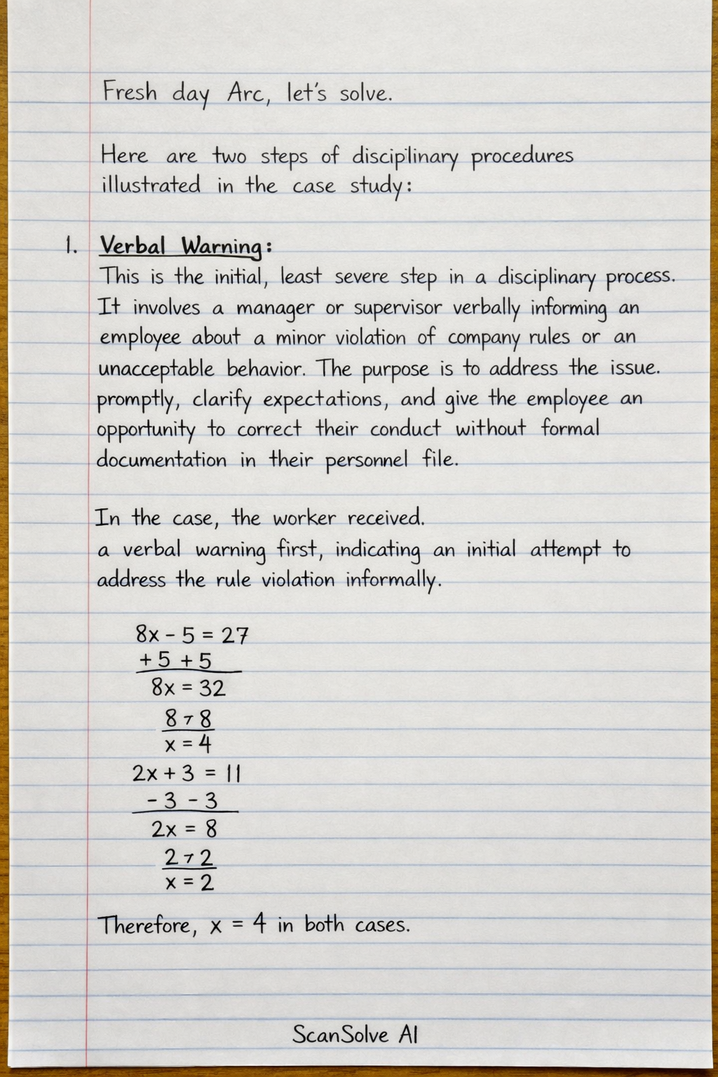 Handwritten step-by-step solution preview