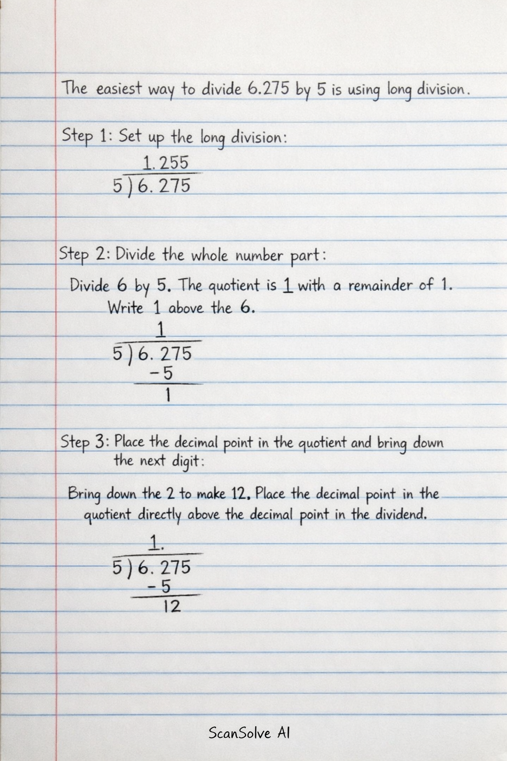 Handwritten step-by-step solution preview