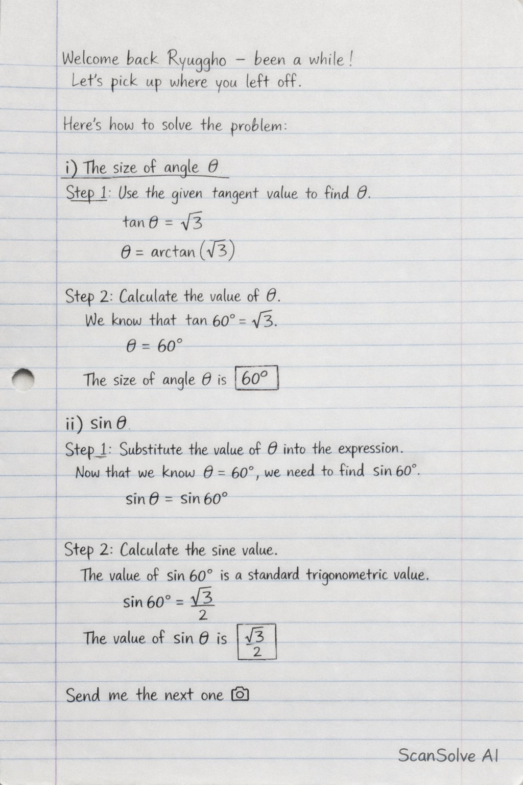 Handwritten step-by-step solution preview