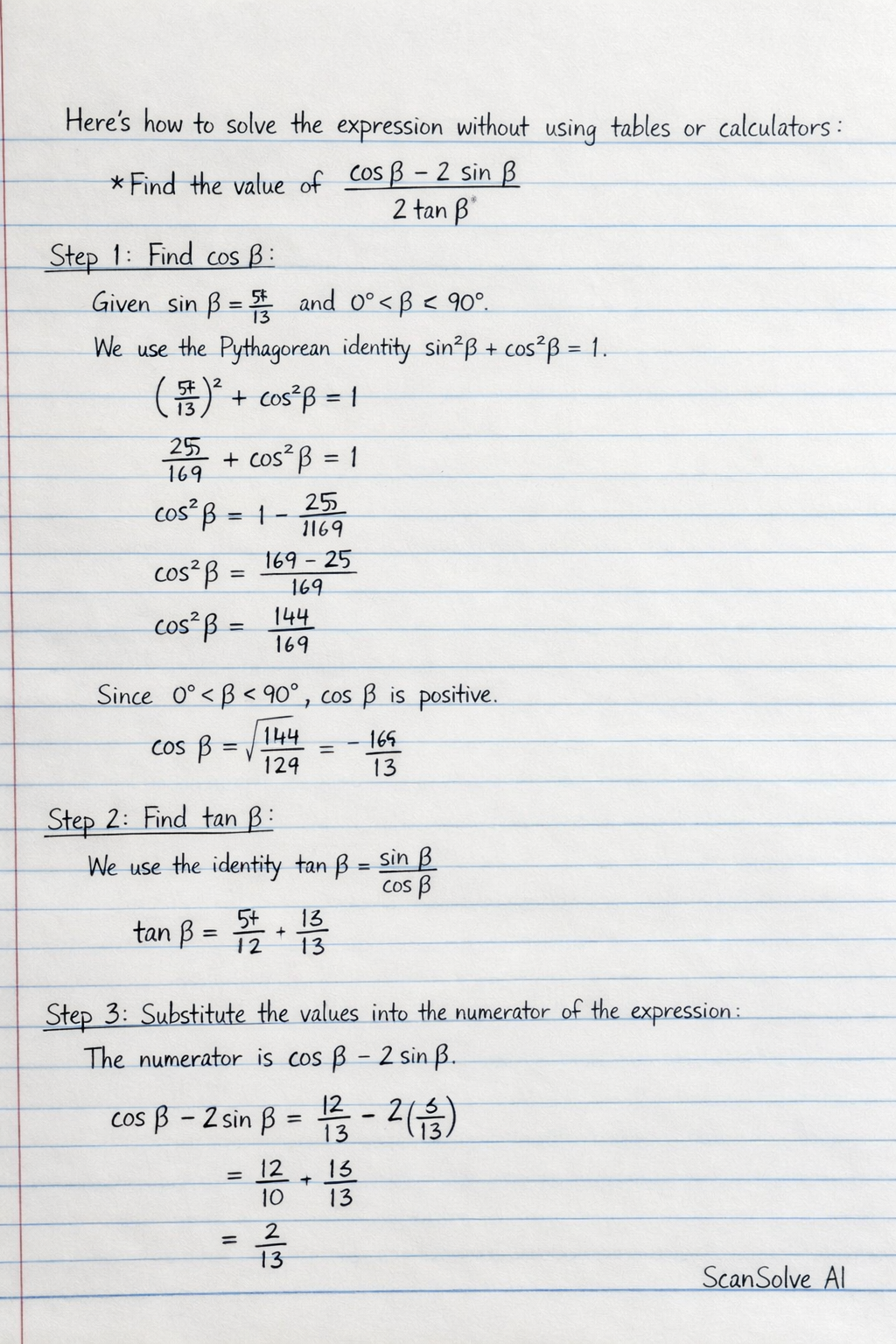 Handwritten step-by-step solution preview