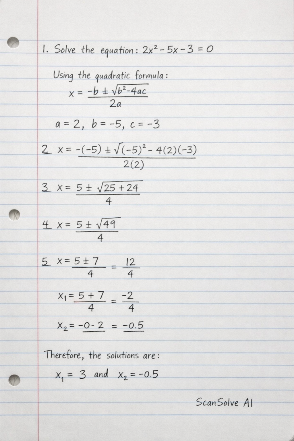 Handwritten step-by-step solution preview