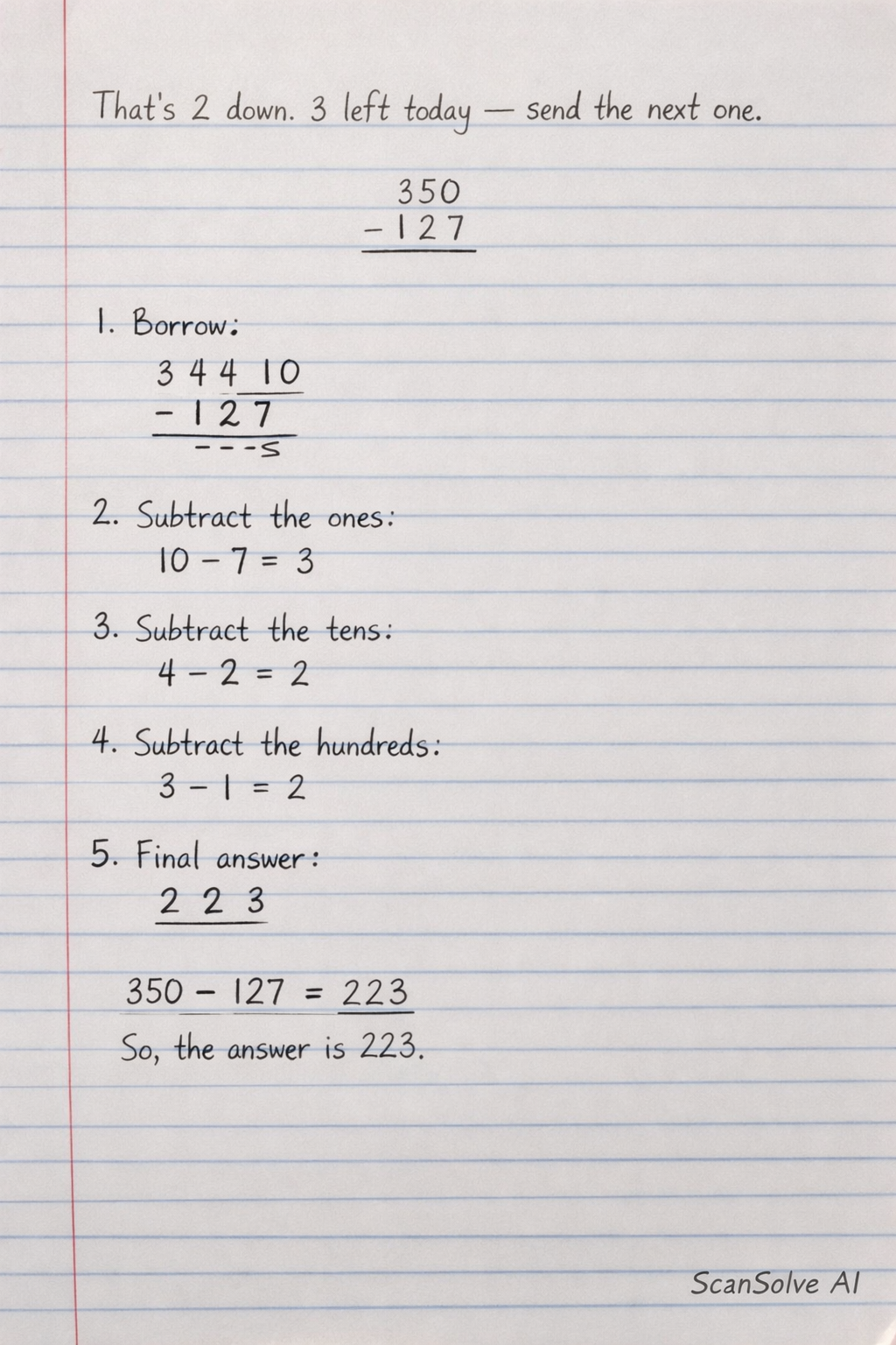 Handwritten step-by-step solution preview