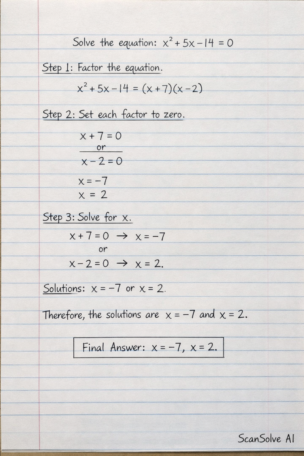Handwritten step-by-step solution preview