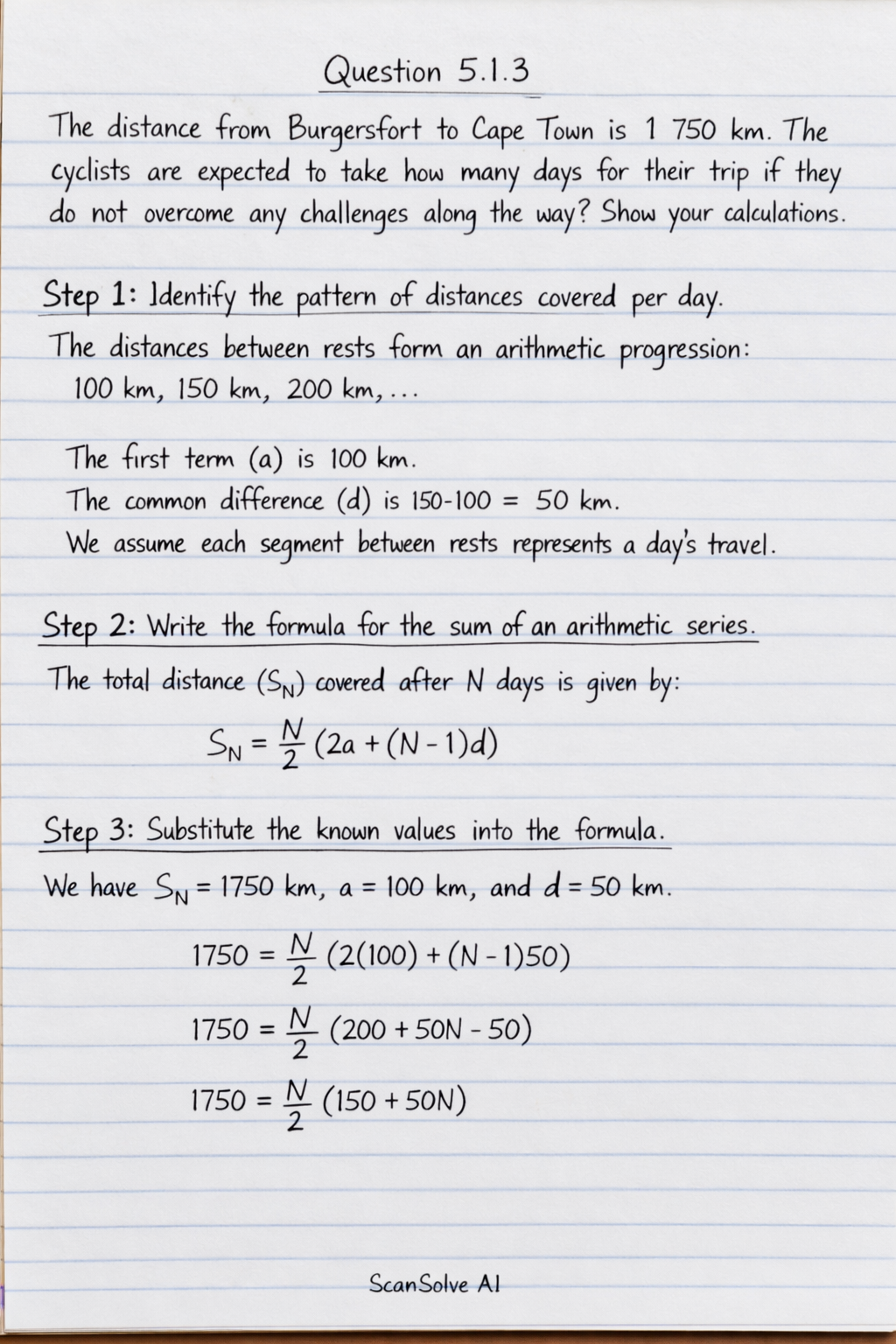 Handwritten step-by-step solution preview