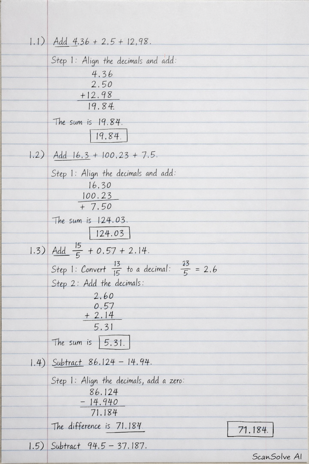 Handwritten step-by-step solution preview