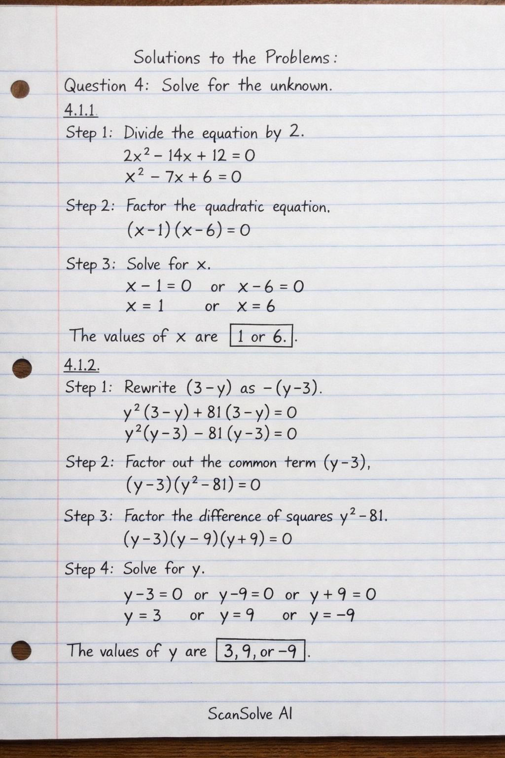 Handwritten step-by-step solution preview