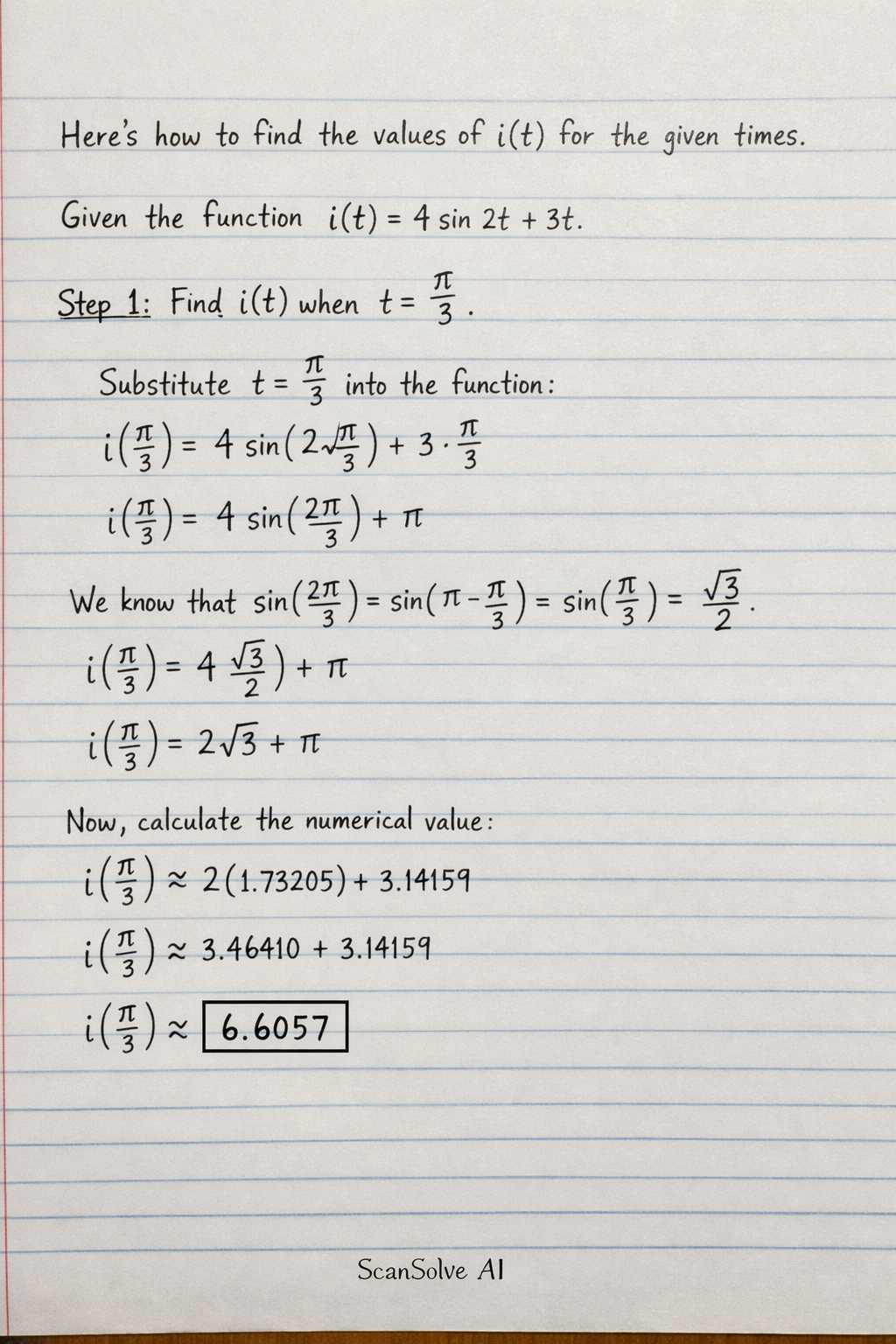 Handwritten step-by-step solution preview