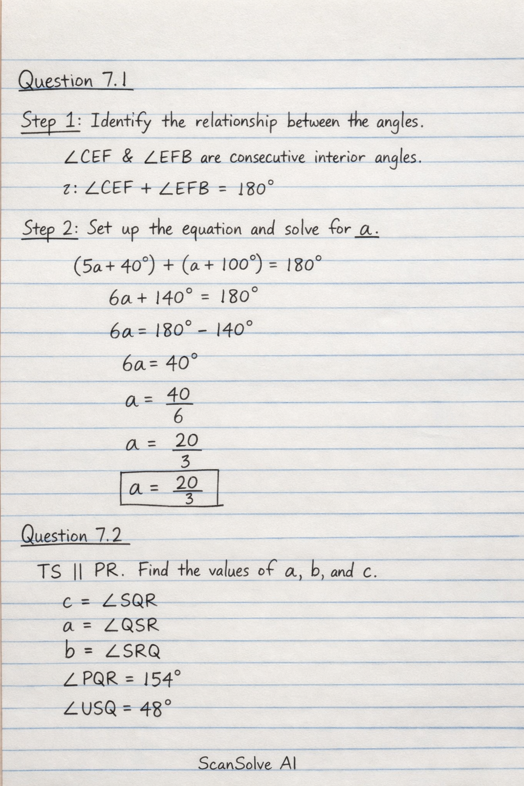 Handwritten step-by-step solution preview