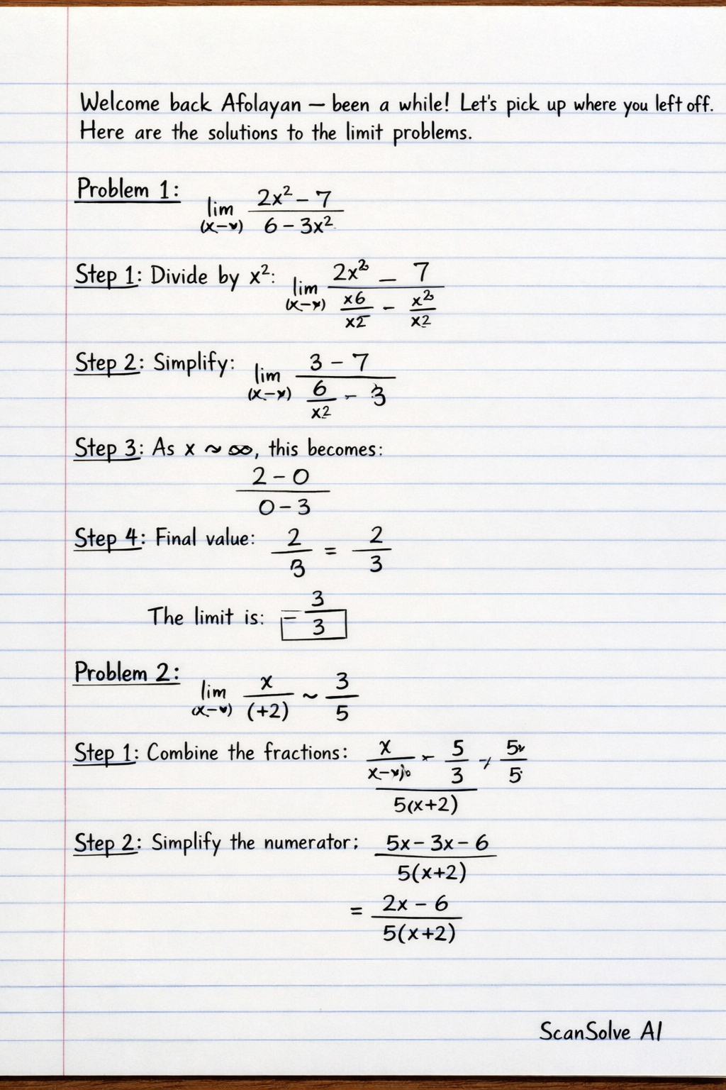 Handwritten step-by-step solution preview