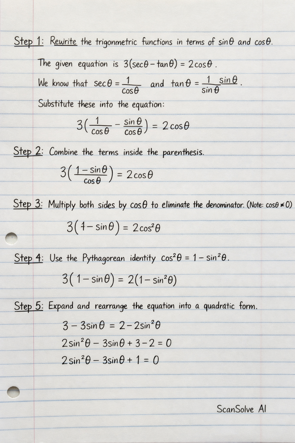 Handwritten step-by-step solution preview