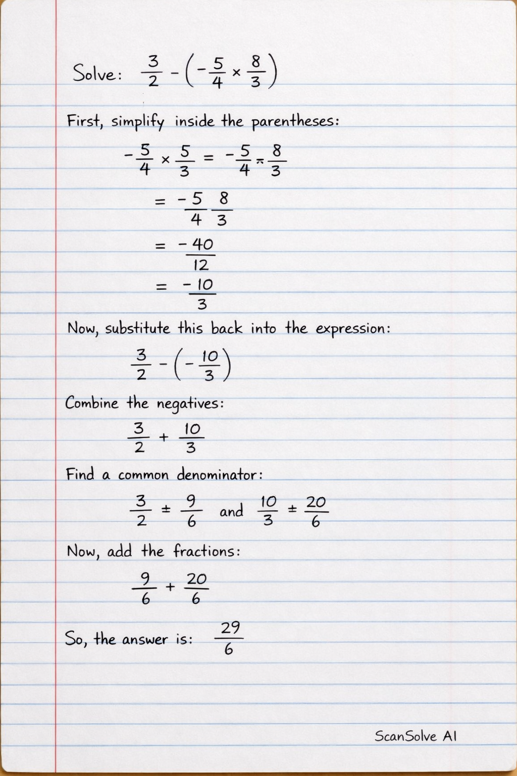 Handwritten step-by-step solution preview