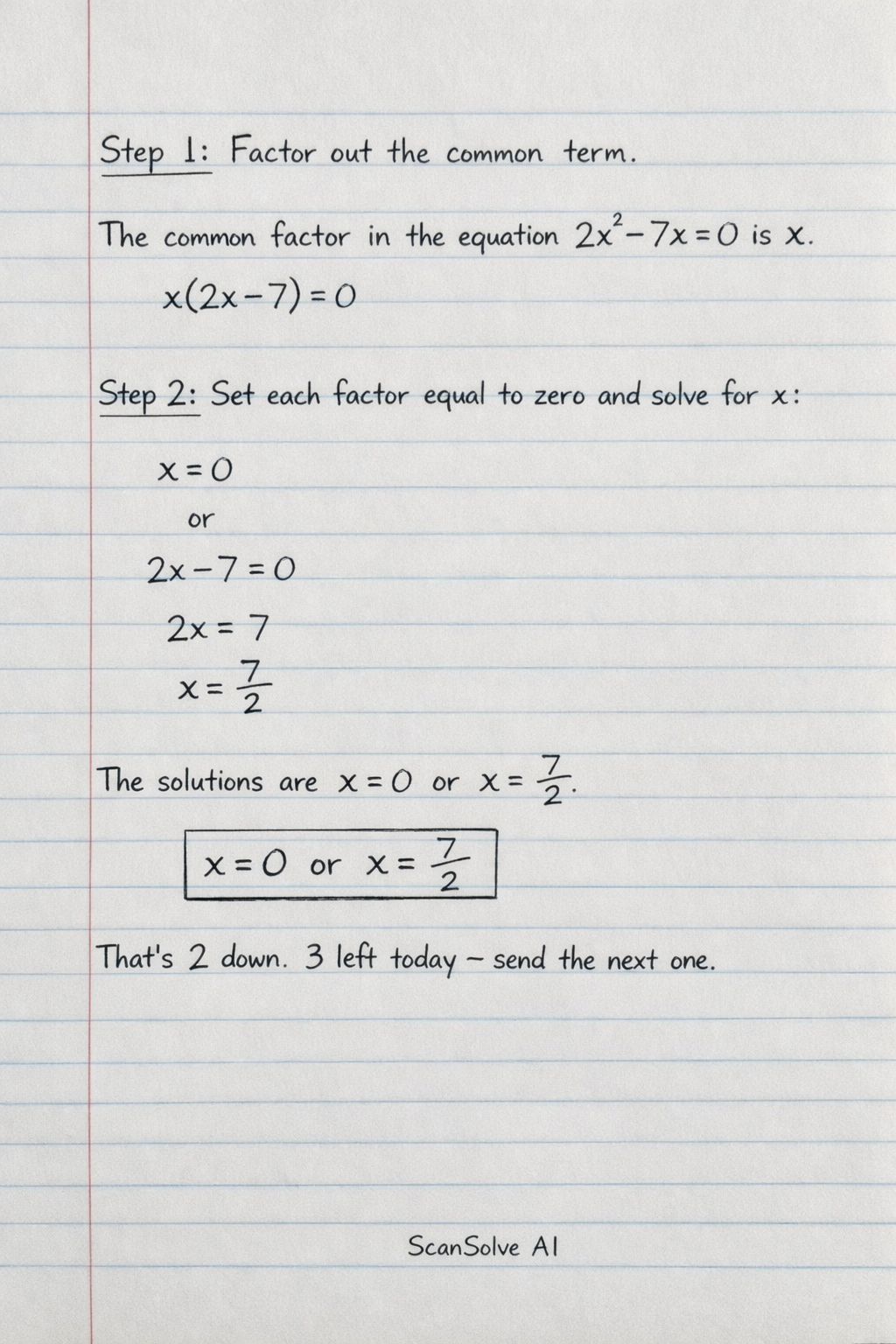 Handwritten step-by-step solution preview