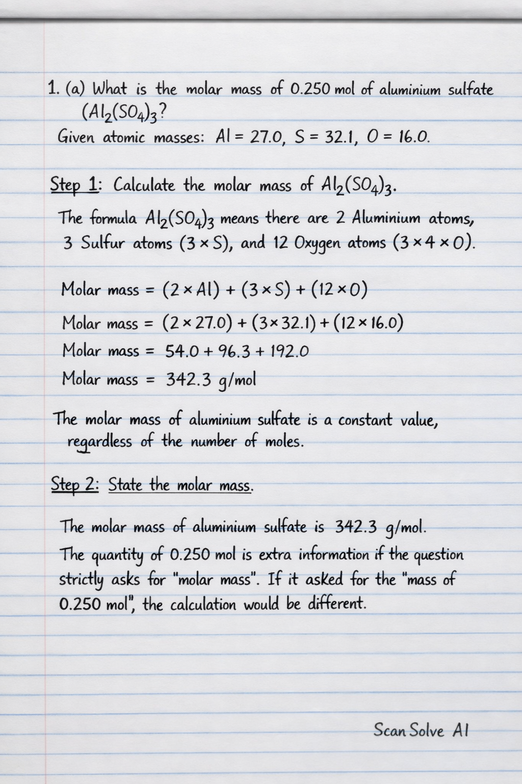 Handwritten step-by-step solution preview