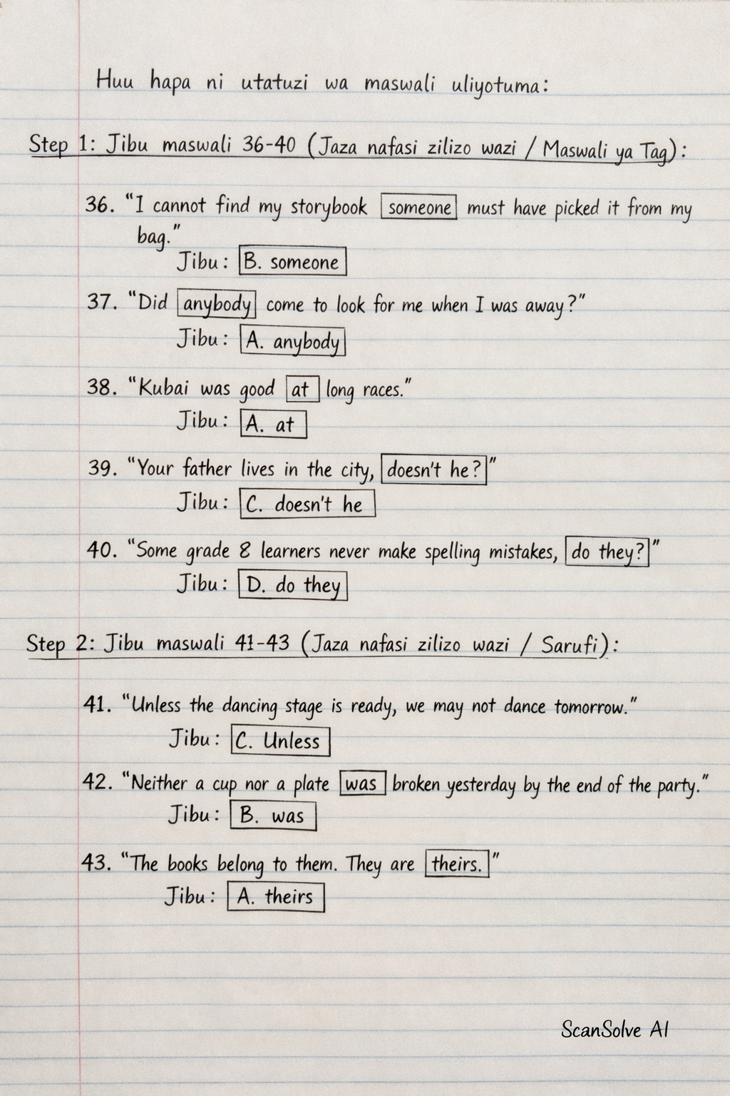 Handwritten step-by-step solution preview