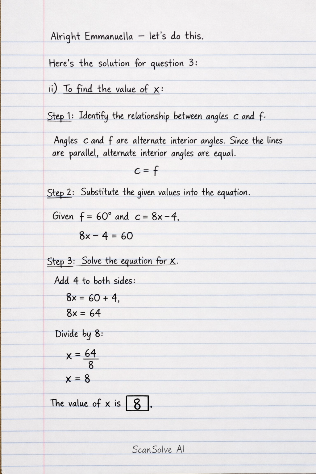 Handwritten step-by-step solution preview