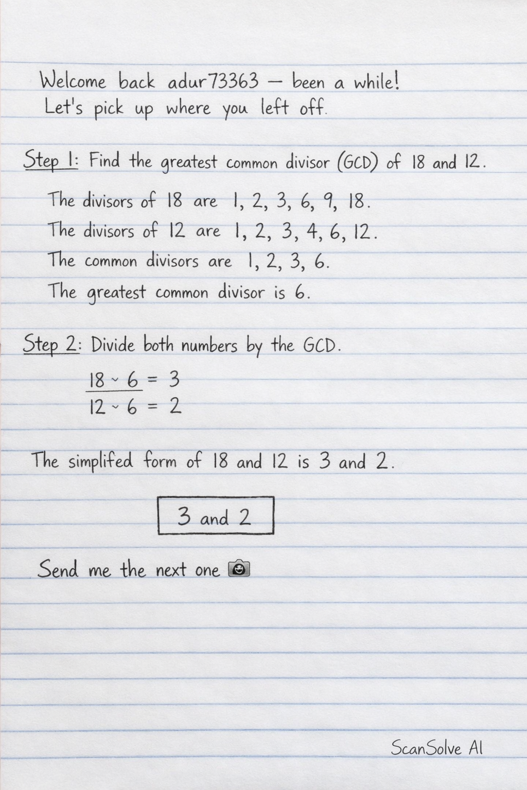 Handwritten step-by-step solution preview