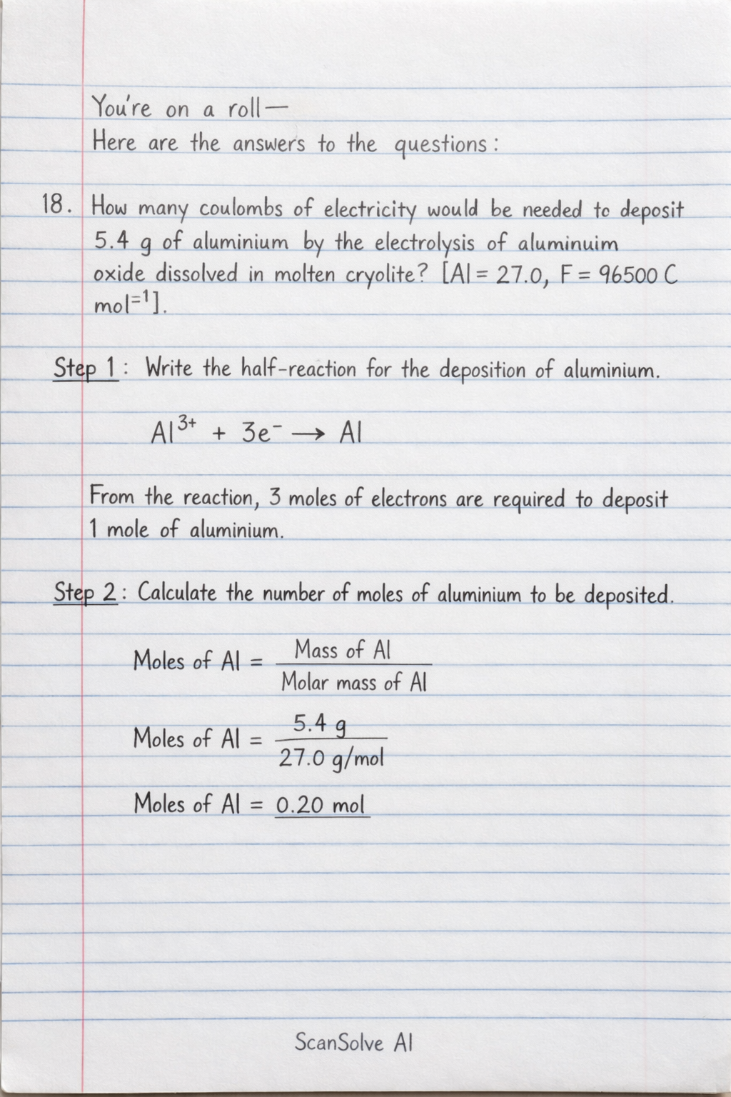 Handwritten step-by-step solution preview