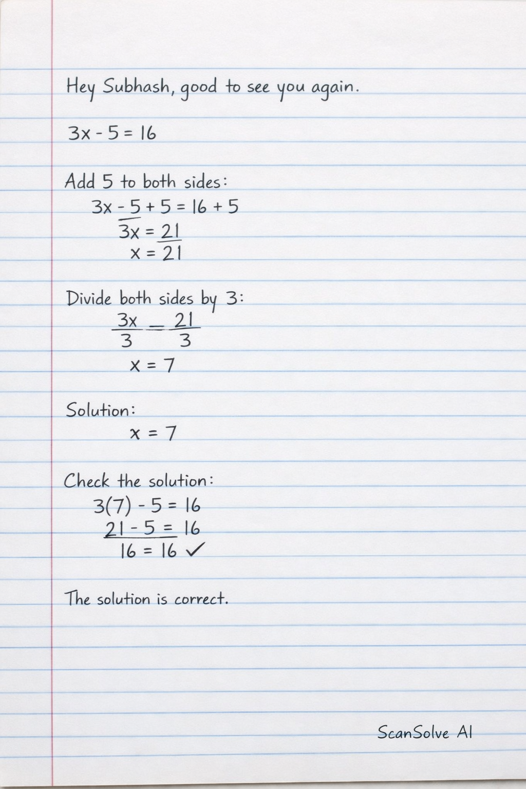 Handwritten step-by-step solution preview