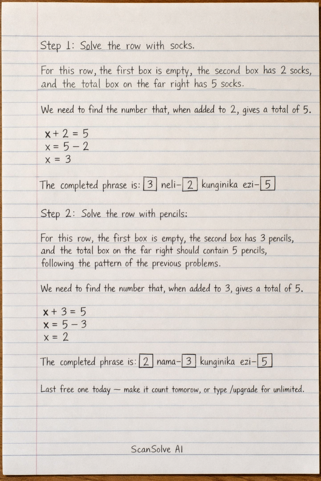 Handwritten step-by-step solution preview