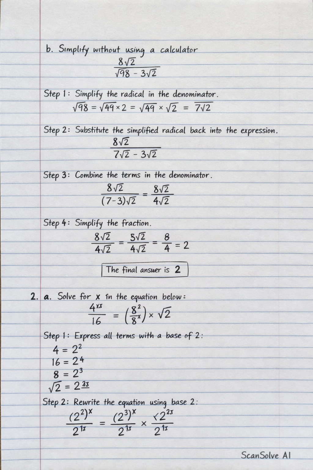 Handwritten step-by-step solution preview