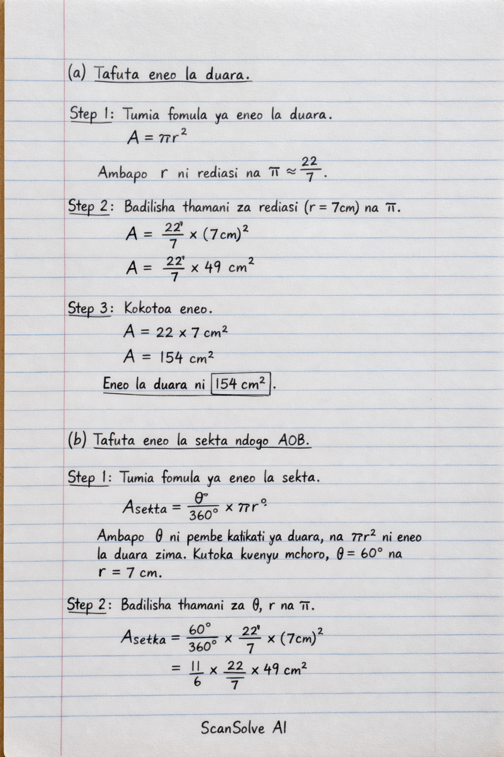Handwritten step-by-step solution preview