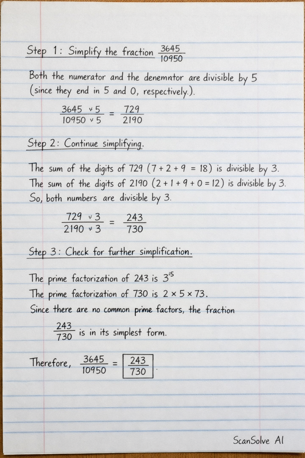 Handwritten step-by-step solution preview