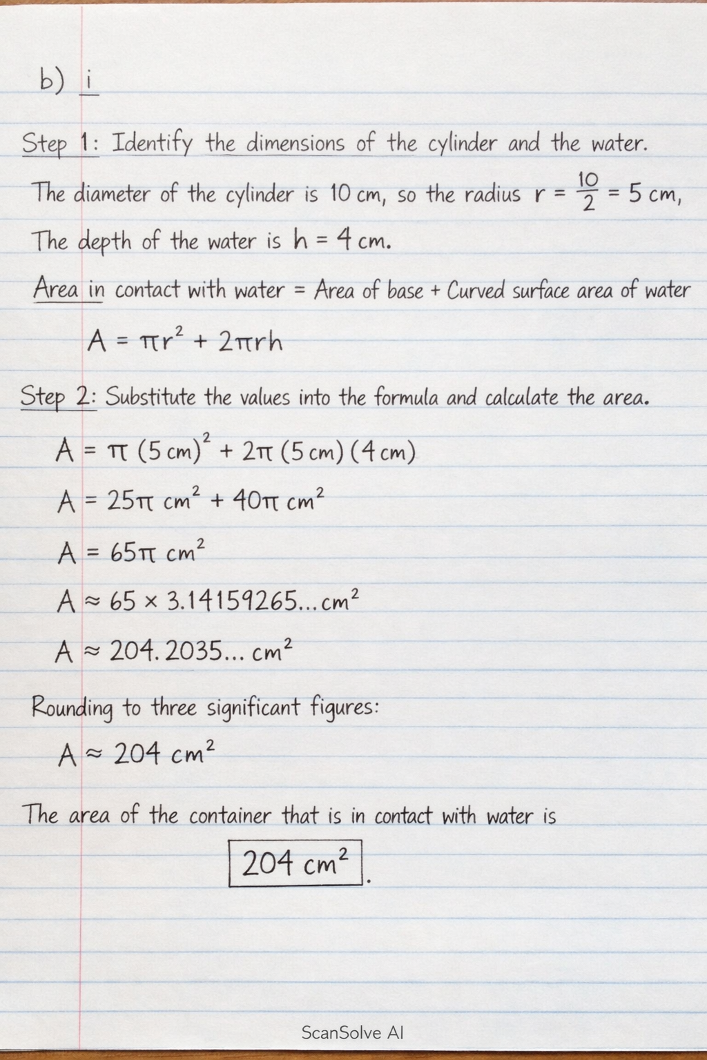 Handwritten step-by-step solution preview