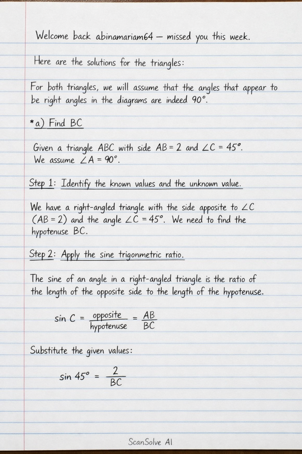 Handwritten step-by-step solution preview