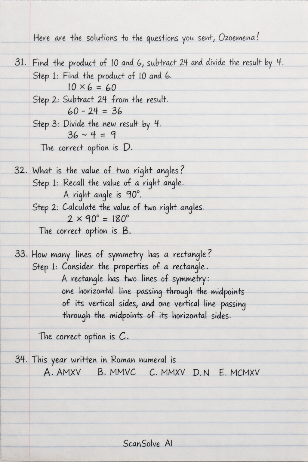 Handwritten step-by-step solution preview
