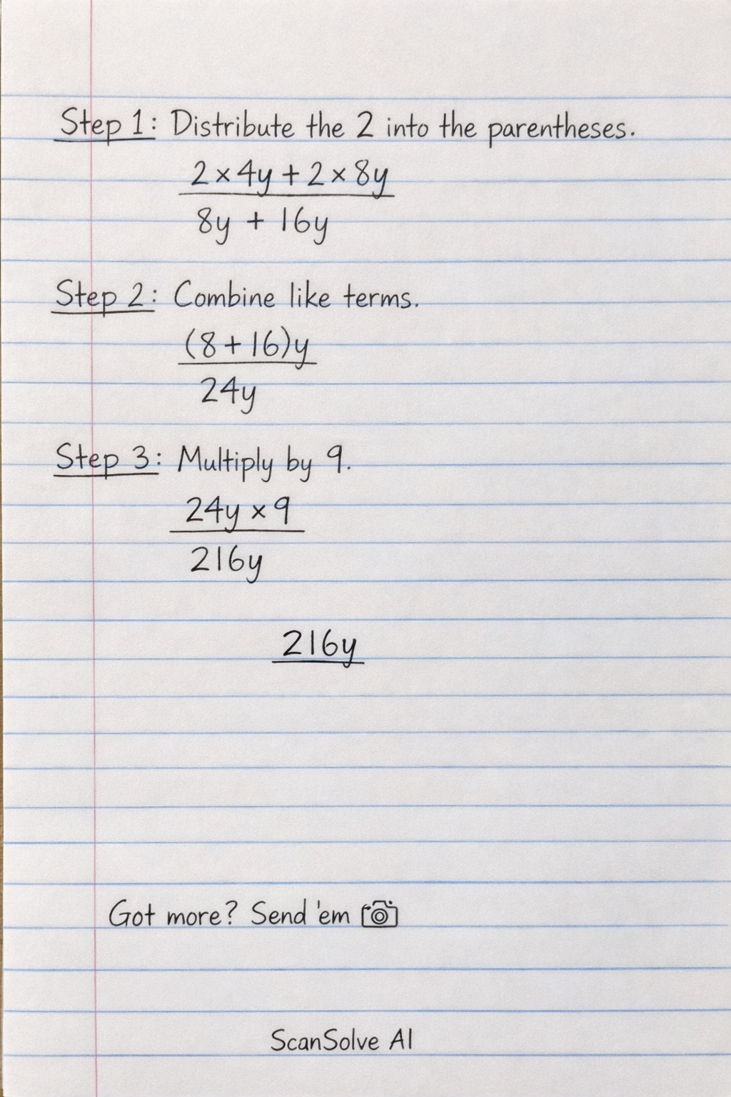 Handwritten step-by-step solution preview