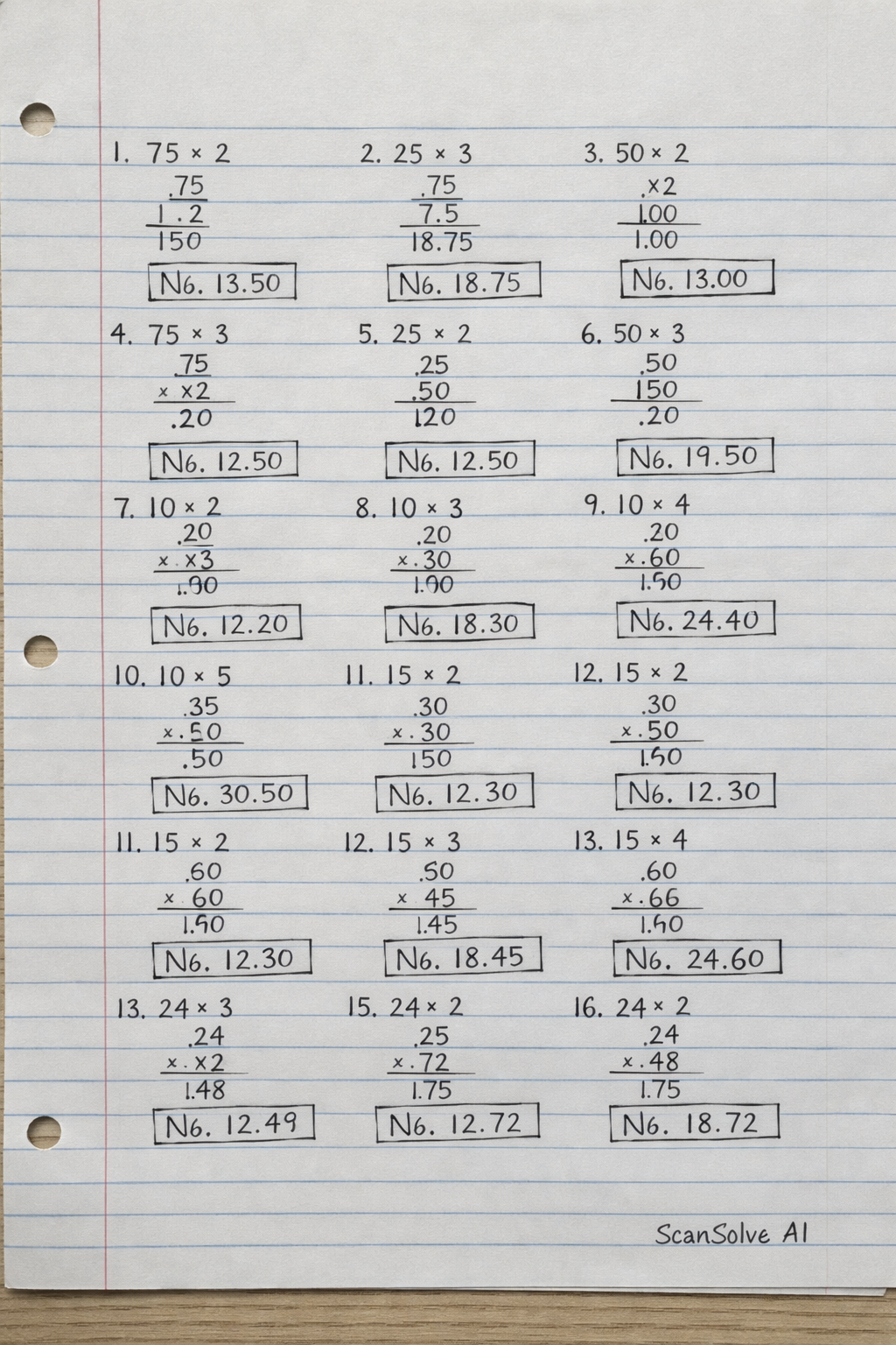 Handwritten step-by-step solution preview