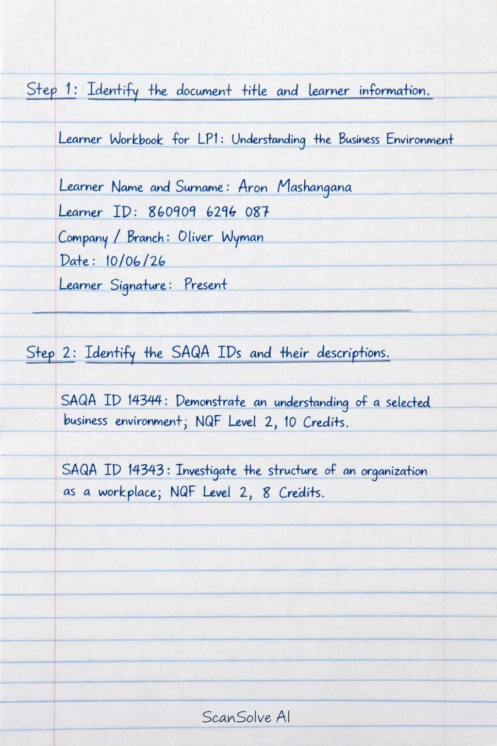 Handwritten step-by-step solution preview