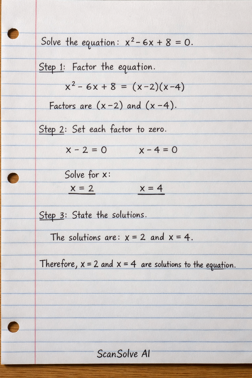 Handwritten step-by-step solution preview