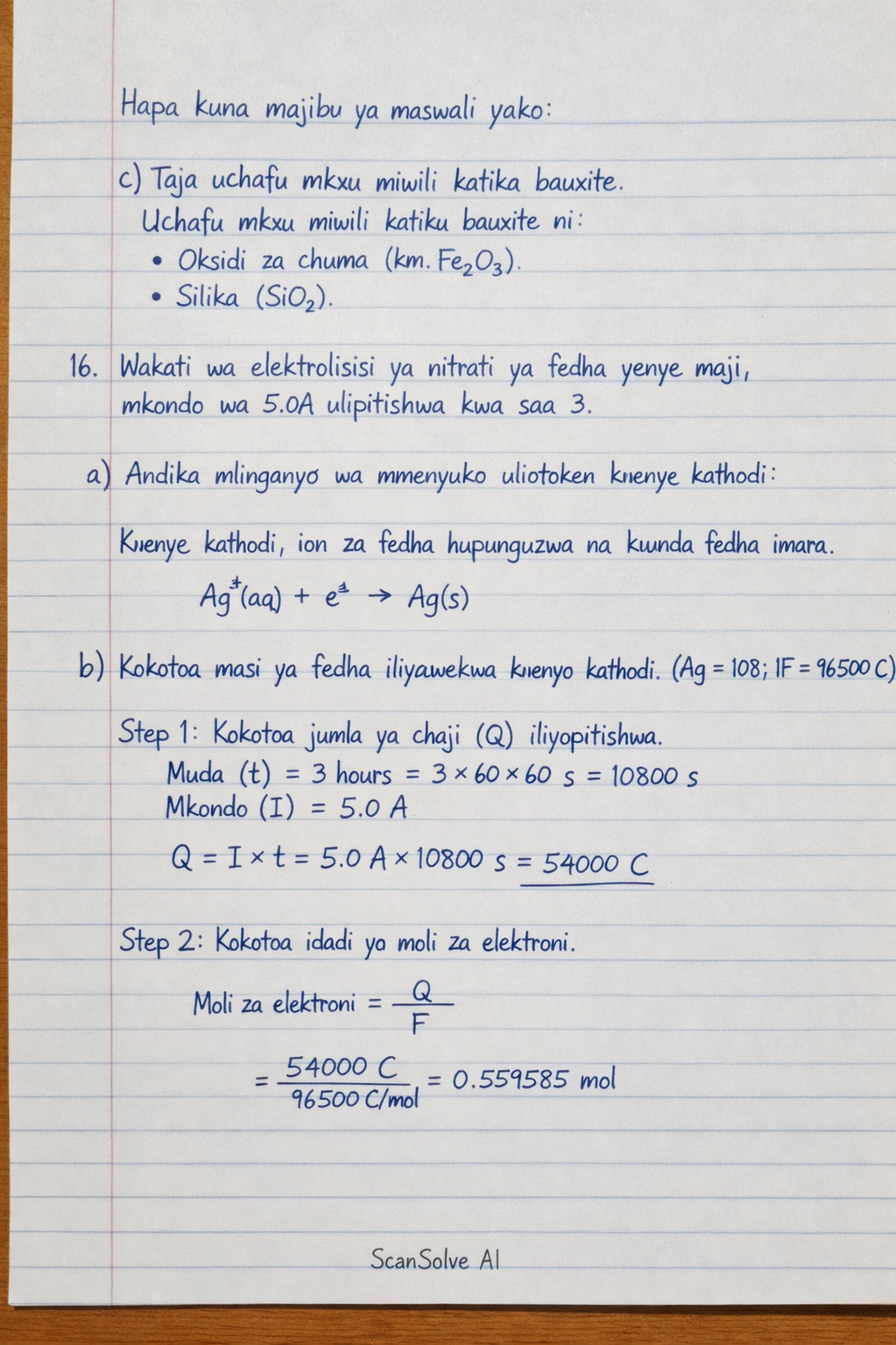 Handwritten step-by-step solution preview