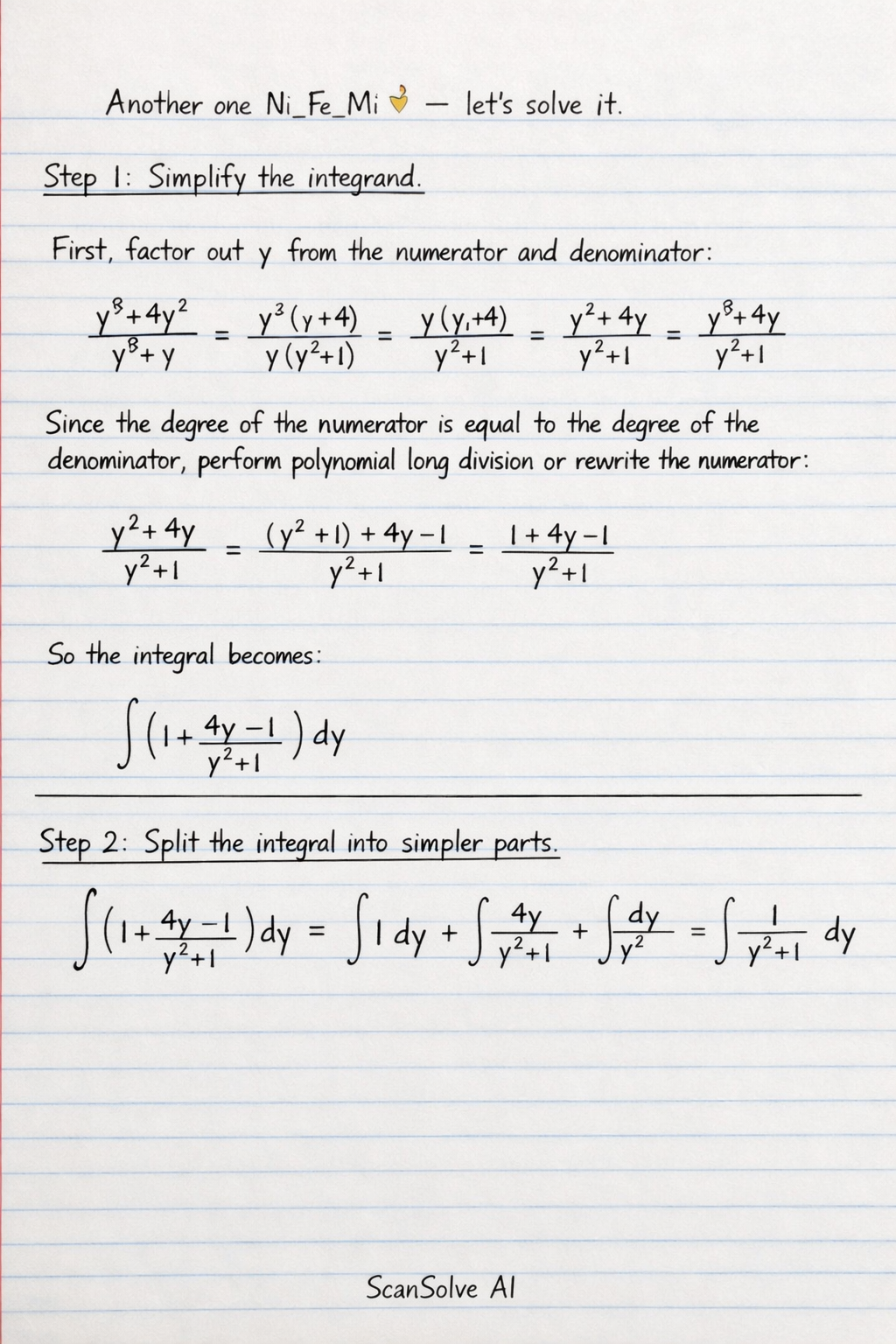 Handwritten step-by-step solution preview