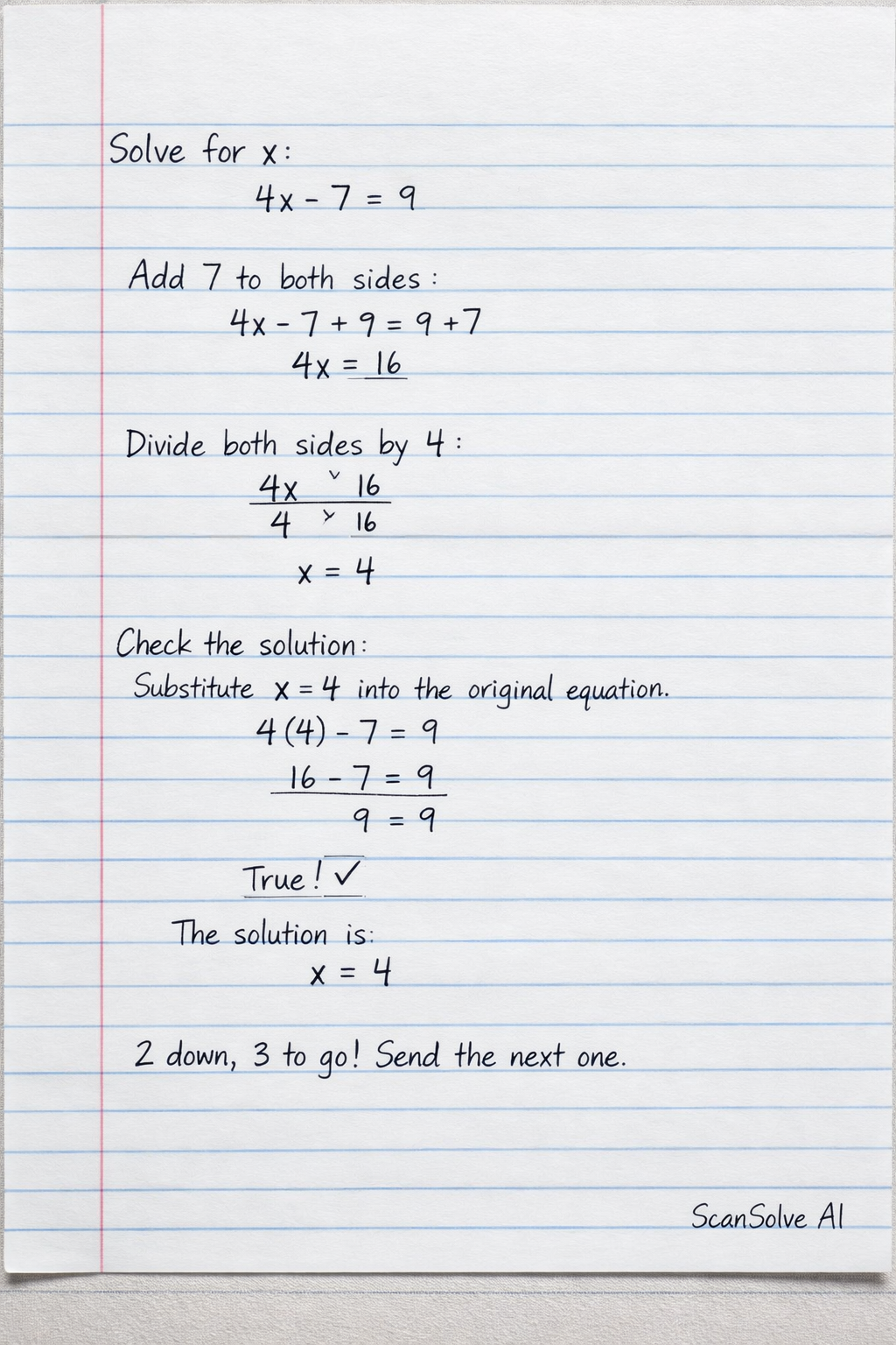 Handwritten step-by-step solution preview