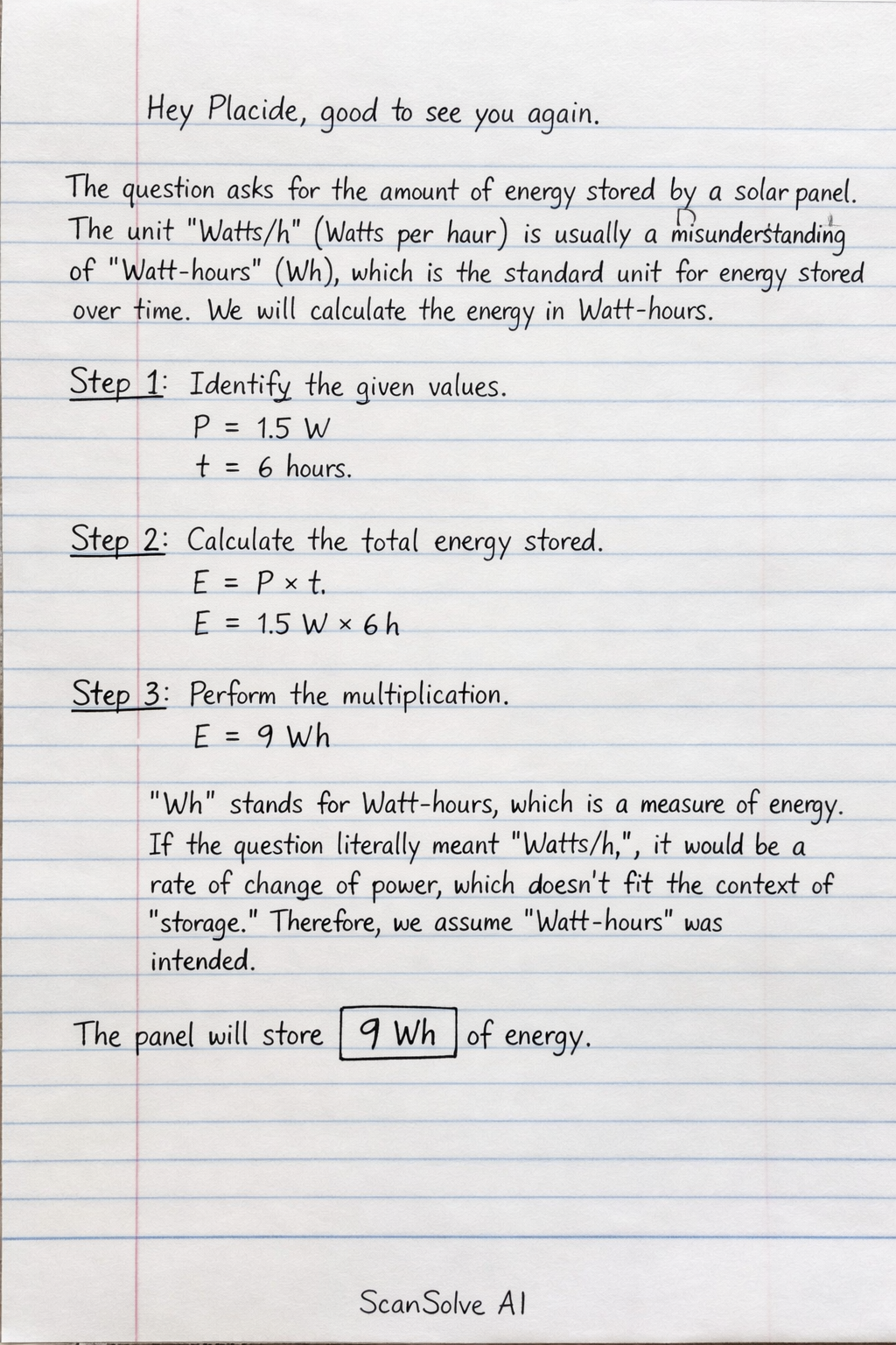 Handwritten step-by-step solution preview