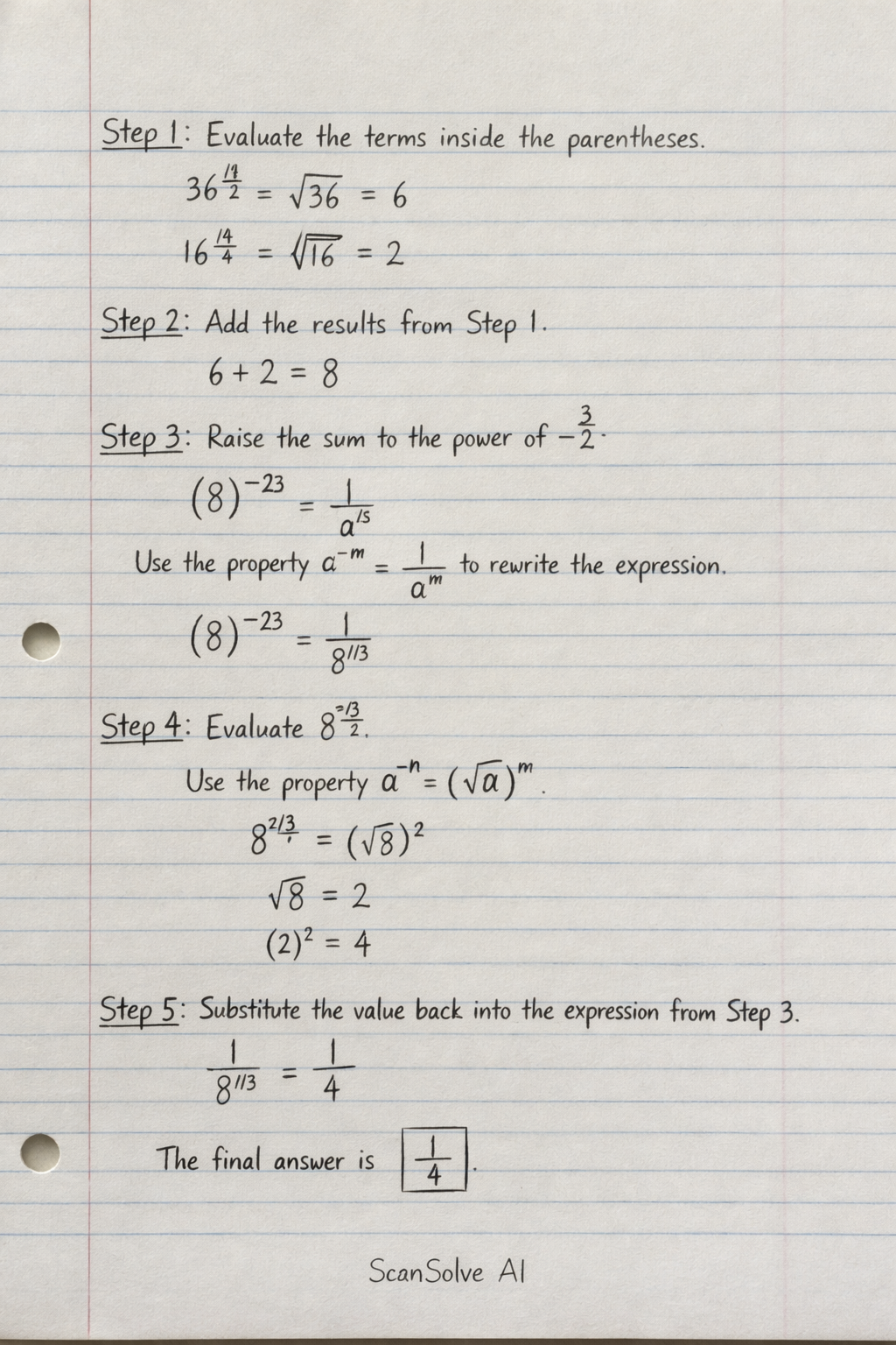 Handwritten step-by-step solution preview