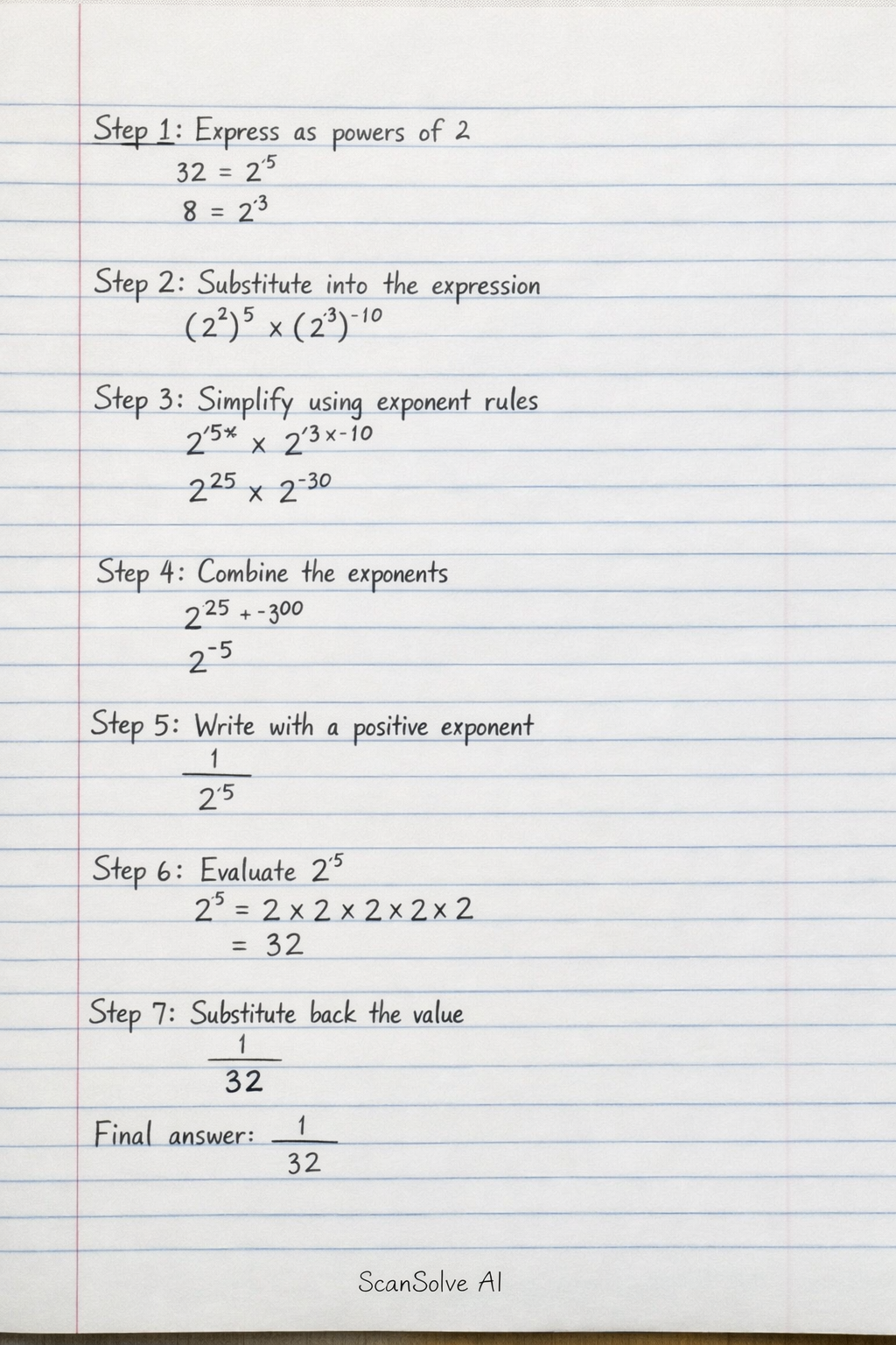 Handwritten step-by-step solution preview