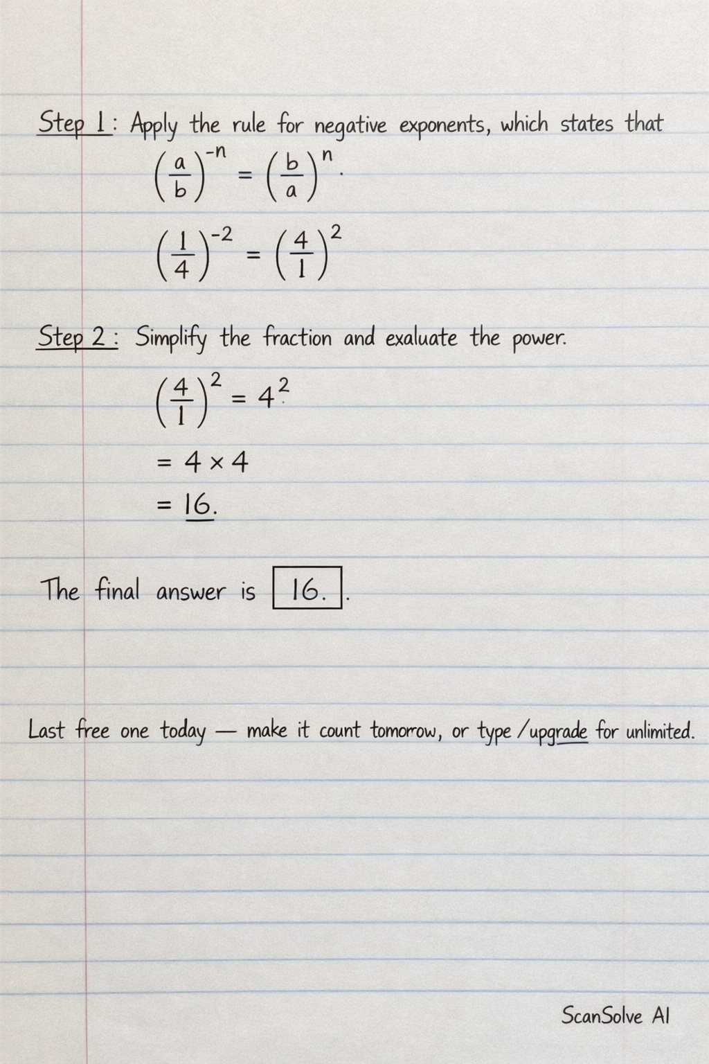 Handwritten step-by-step solution preview