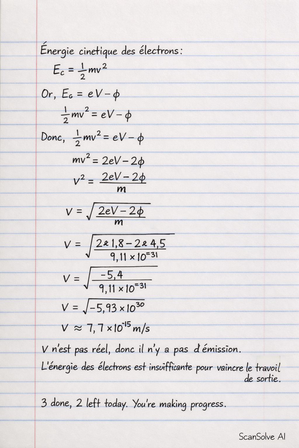 Handwritten step-by-step solution preview
