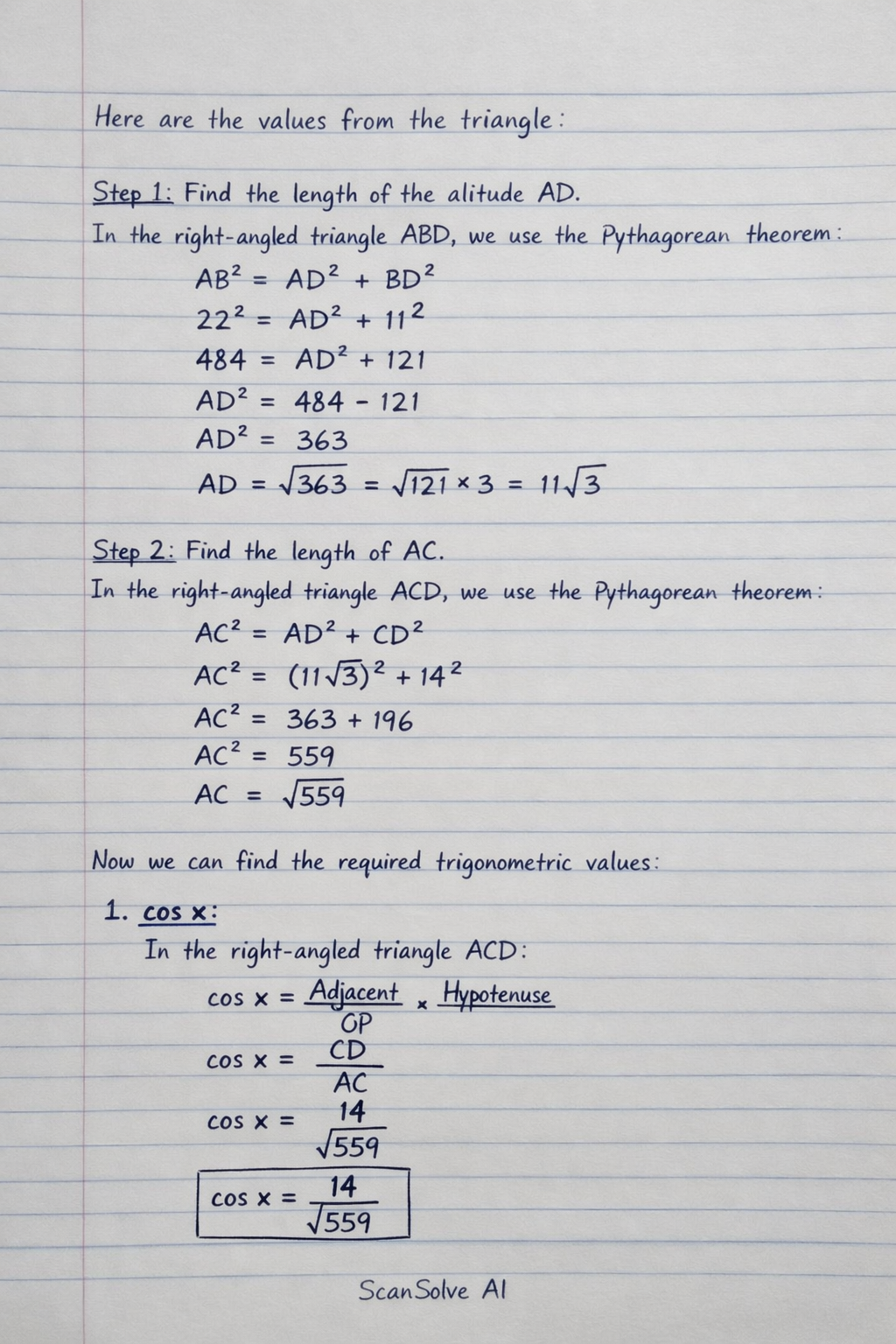 Handwritten step-by-step solution preview