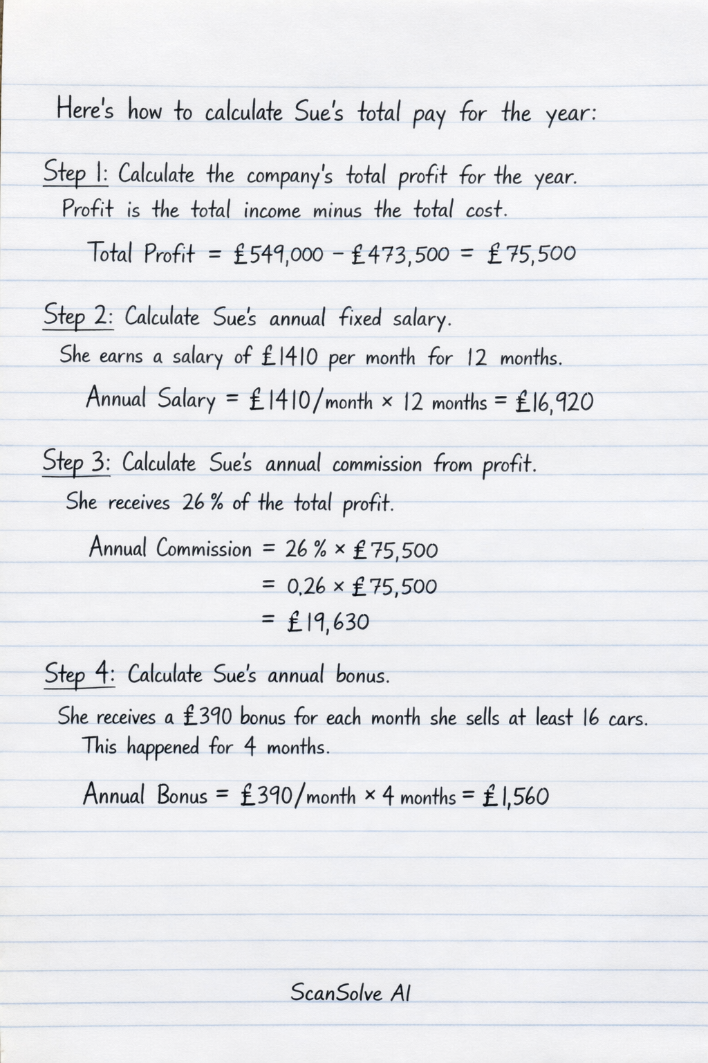 Handwritten step-by-step solution preview