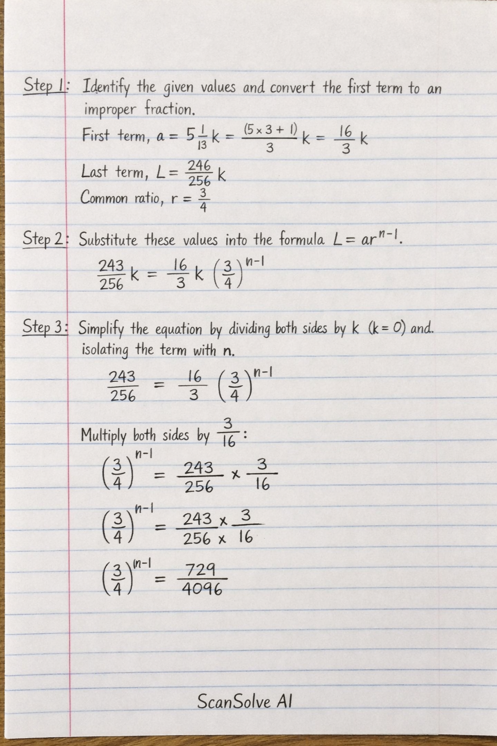 Handwritten step-by-step solution preview