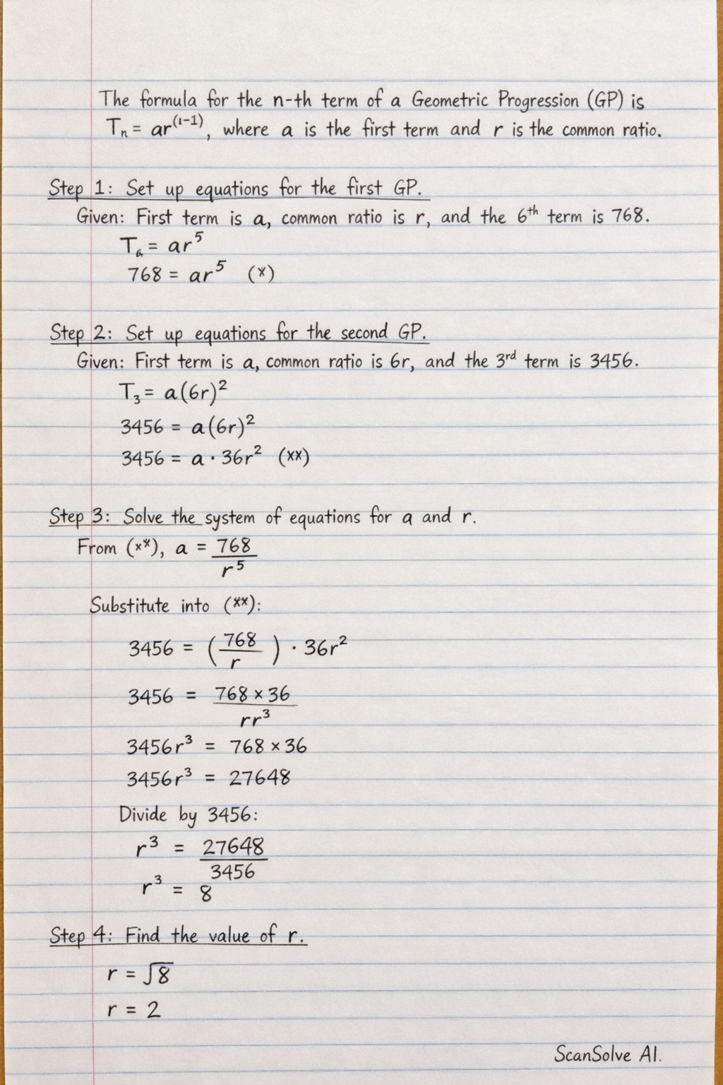 Handwritten step-by-step solution preview