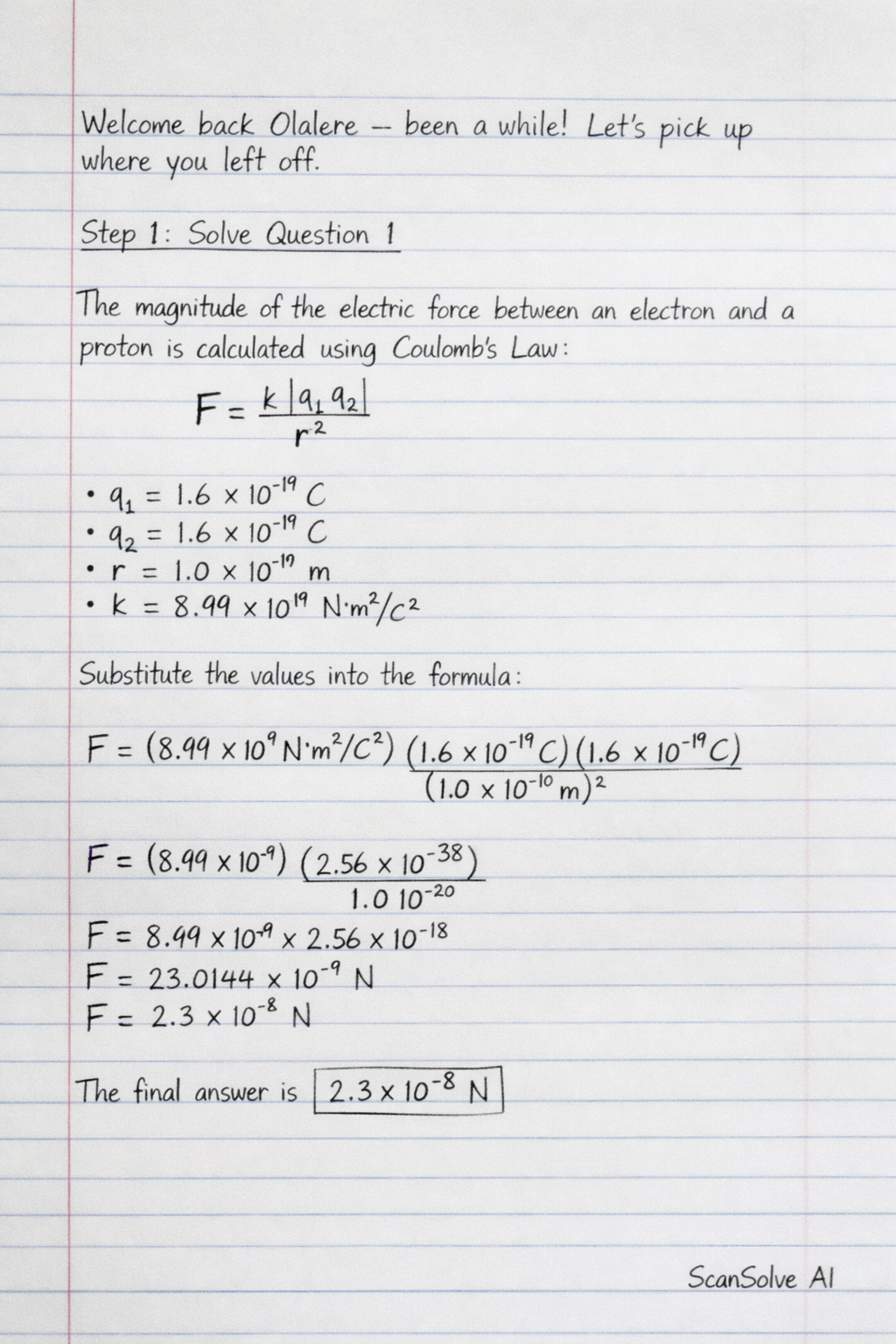 Handwritten step-by-step solution preview