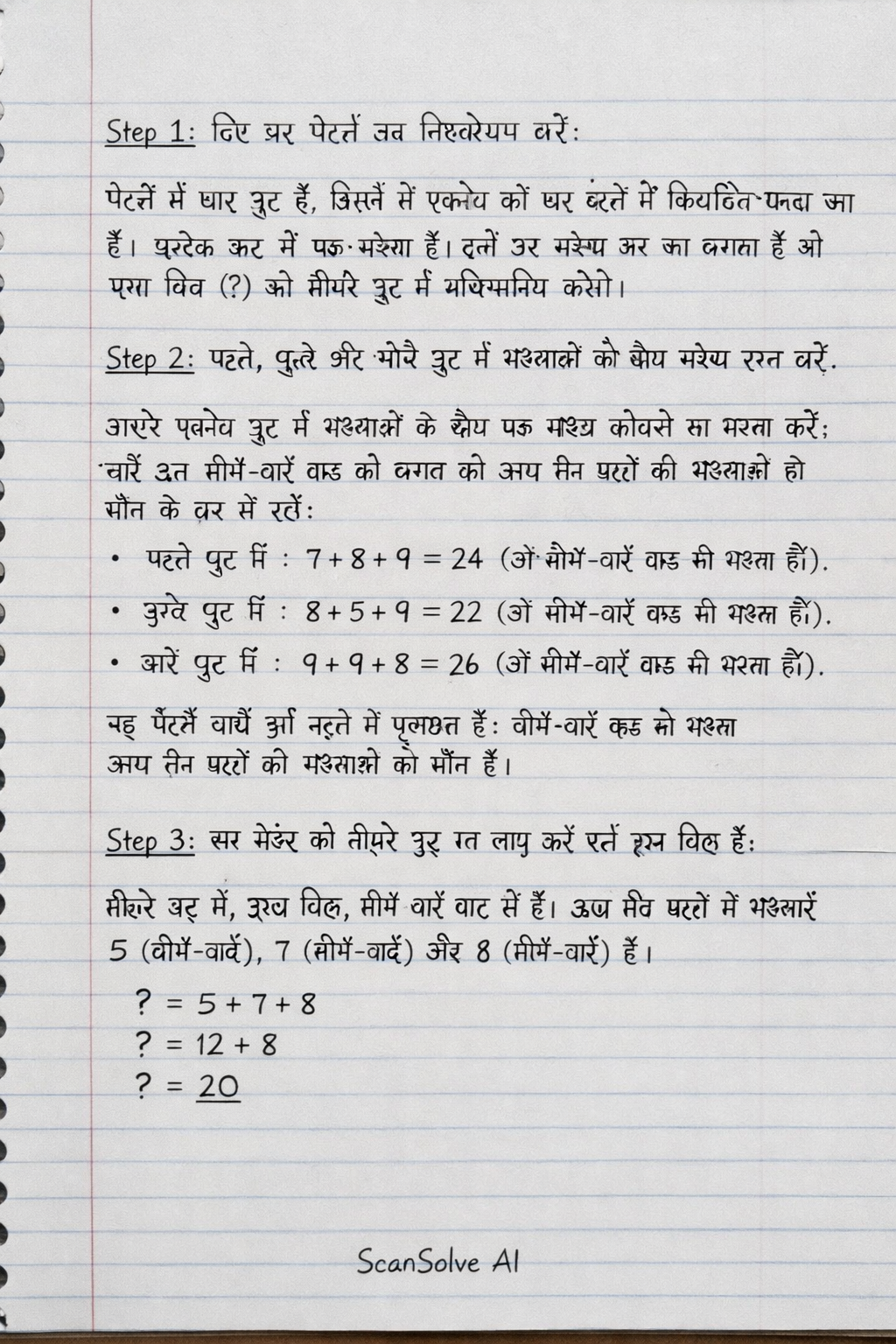 Handwritten step-by-step solution preview