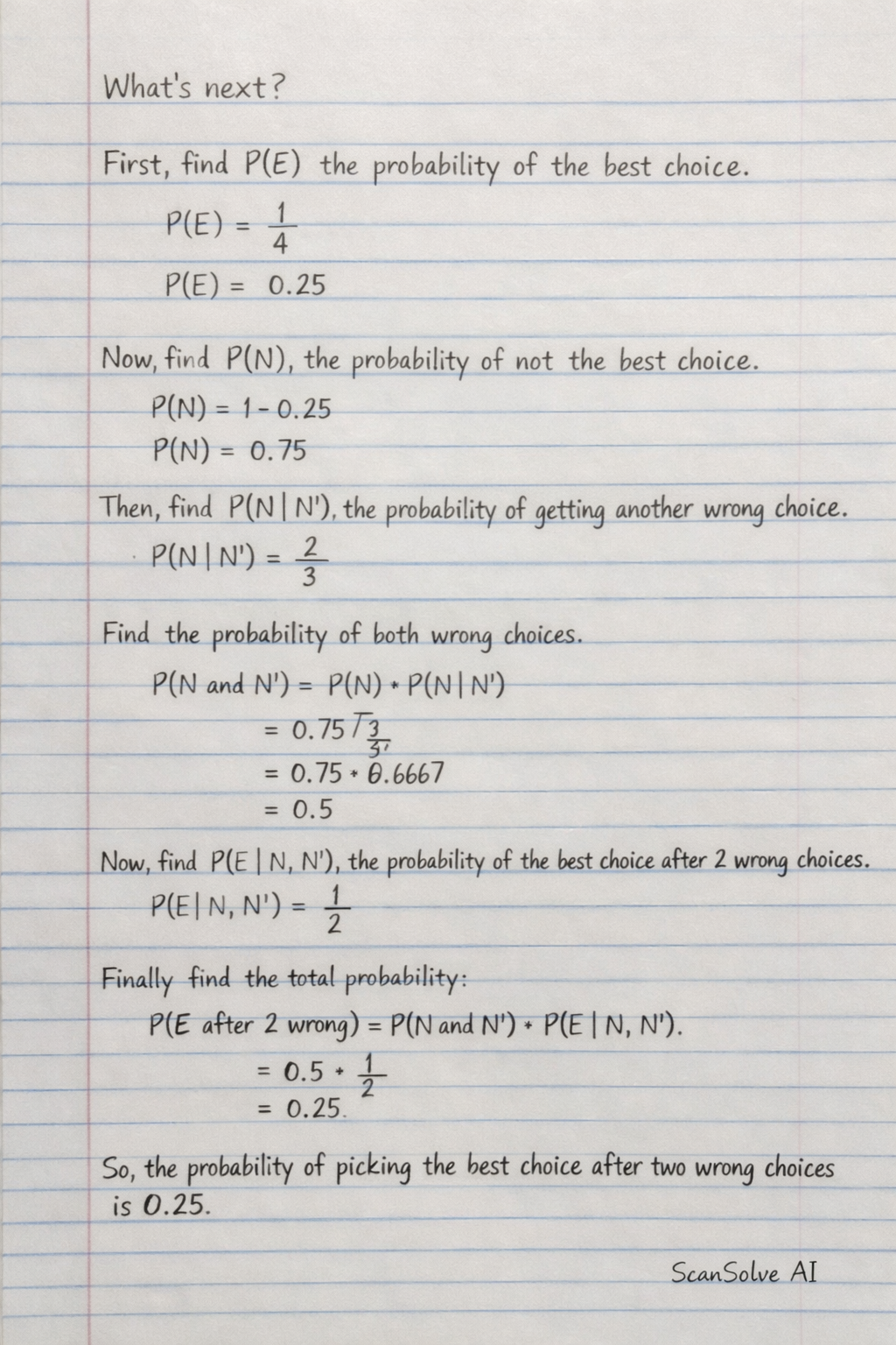 Handwritten step-by-step solution preview